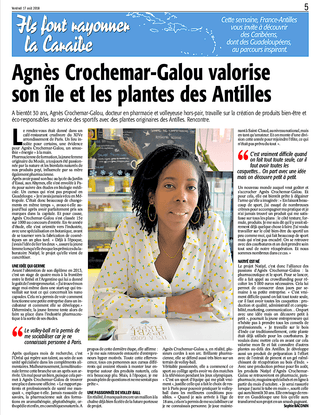 Article de presse France Antilles Laboratoire Natiyé