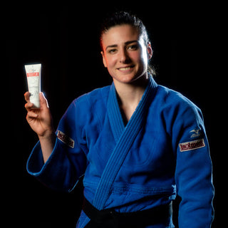 Judoka avec Crème chauffante linamouv